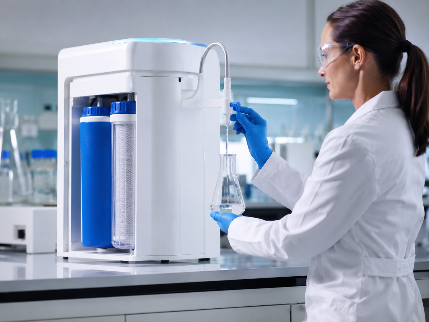 Sistema de purificación de agua para laboratorio